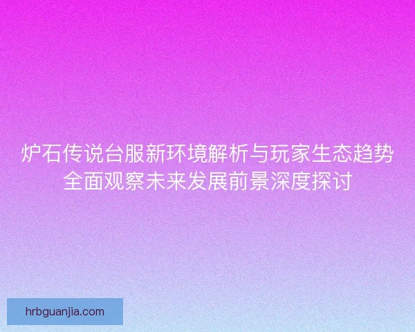 炉石传说台服新环境解析与玩家生态趋势全面观察未来发展前景深度探讨