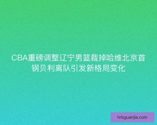 CBA重磅调整辽宁男篮裁掉哈维北京首钢贝利离队引发新格局变化